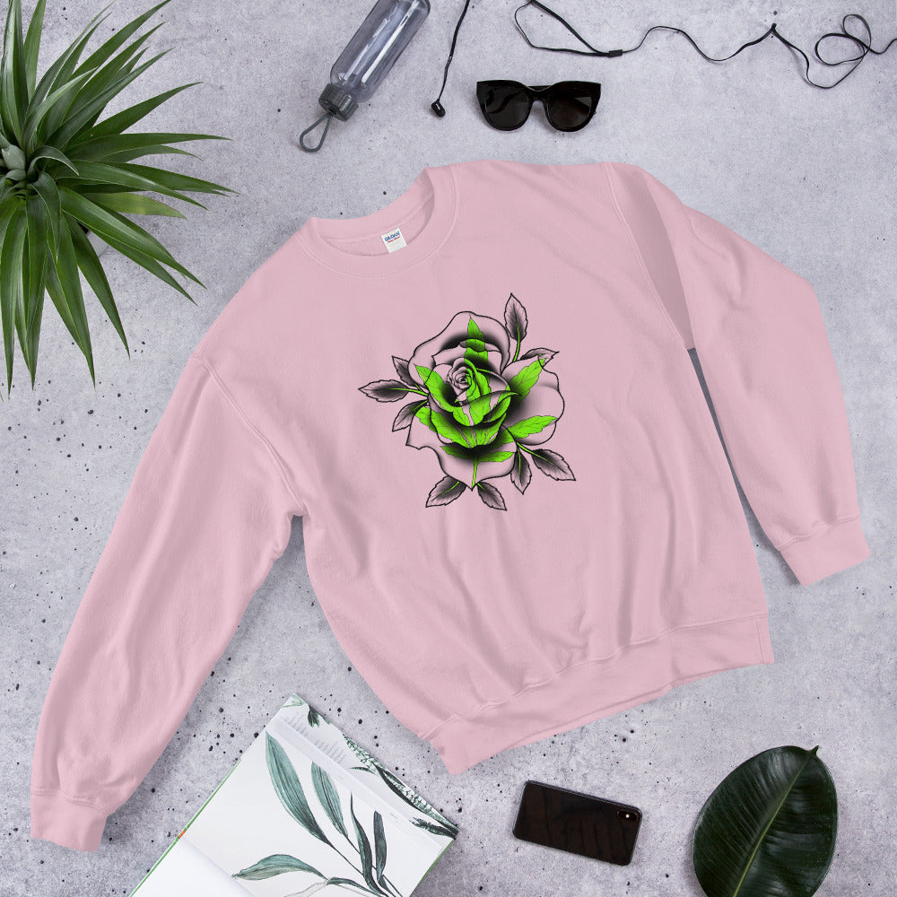 Green Rose Unisex Sweatshirt